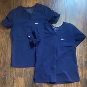 Figs Navy Blue Catarina One Pocket Scrub Top